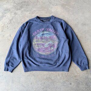Death Valley National Park Navy Blue Graphic Crewneck Sweatshirt